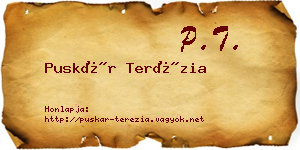 Puskár Terézia névjegykártya